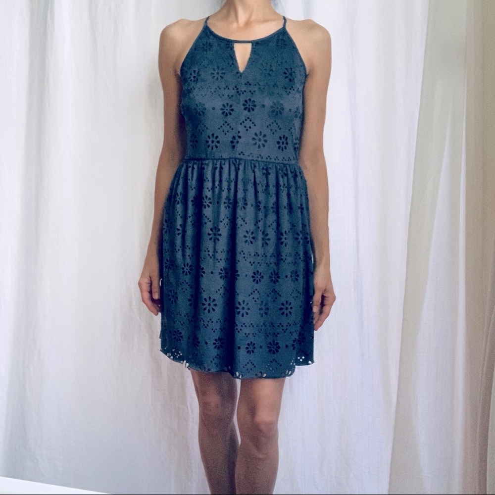 ✨LAUREN CONRAD Racerback Floral Laser Cut Dress